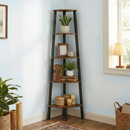Corner Shelf Unit, 5-Tier Corner Shelf, Ladder Shelf for Living Room - image 5