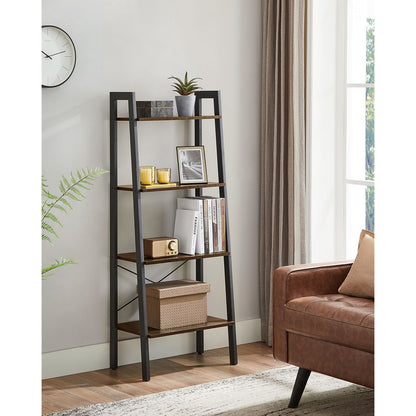 Ladder Shelf, 4-Tier Bookshelf, Storage Rack Shelves