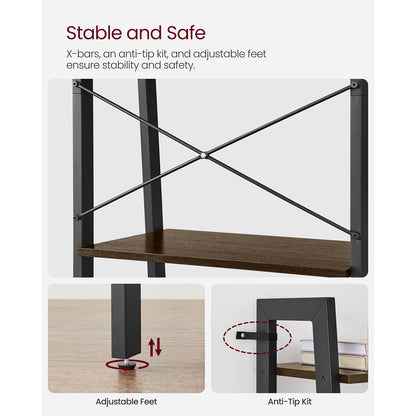 Ladder Shelf, 4-Tier Bookshelf, Storage Rack Shelves