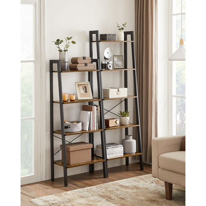 Ladder Shelf, 4-Tier Bookshelf, Free Standing Storage Shelves