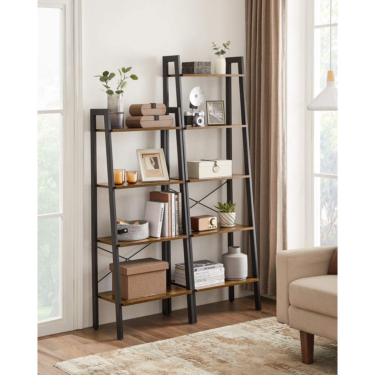 Ladder Shelf, 4-Tier Bookshelf, Storage Rack Shelves