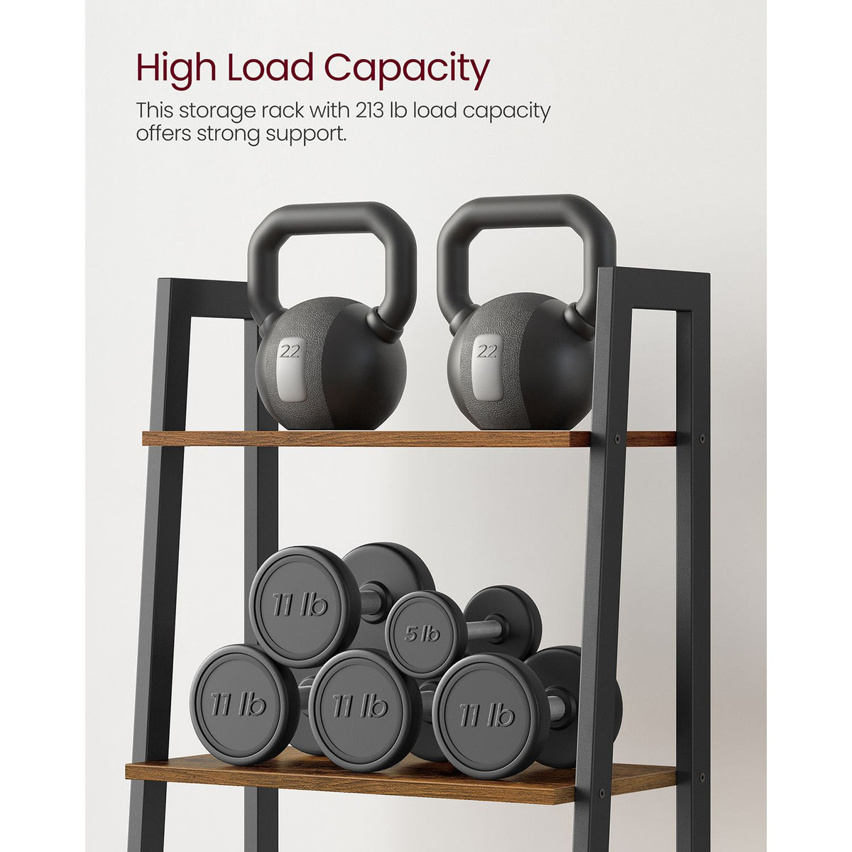 Ladder Shelf, 4-Tier Bookshelf, Free Standing Storage Shelves