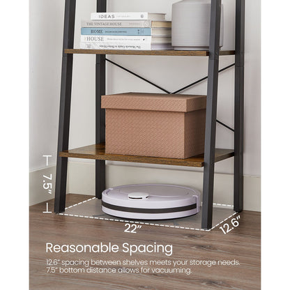 Ladder Shelf, 4-Tier Bookshelf, Storage Rack Shelves