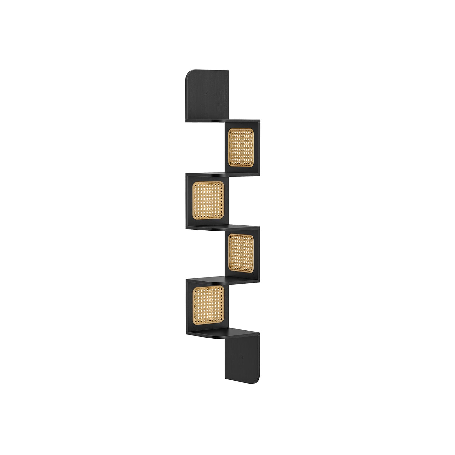 5-Tier Corner Shelf with Rattan-Style Sides - view 1