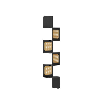 5-Tier Corner Shelf with Rattan-Style Sides - view 1