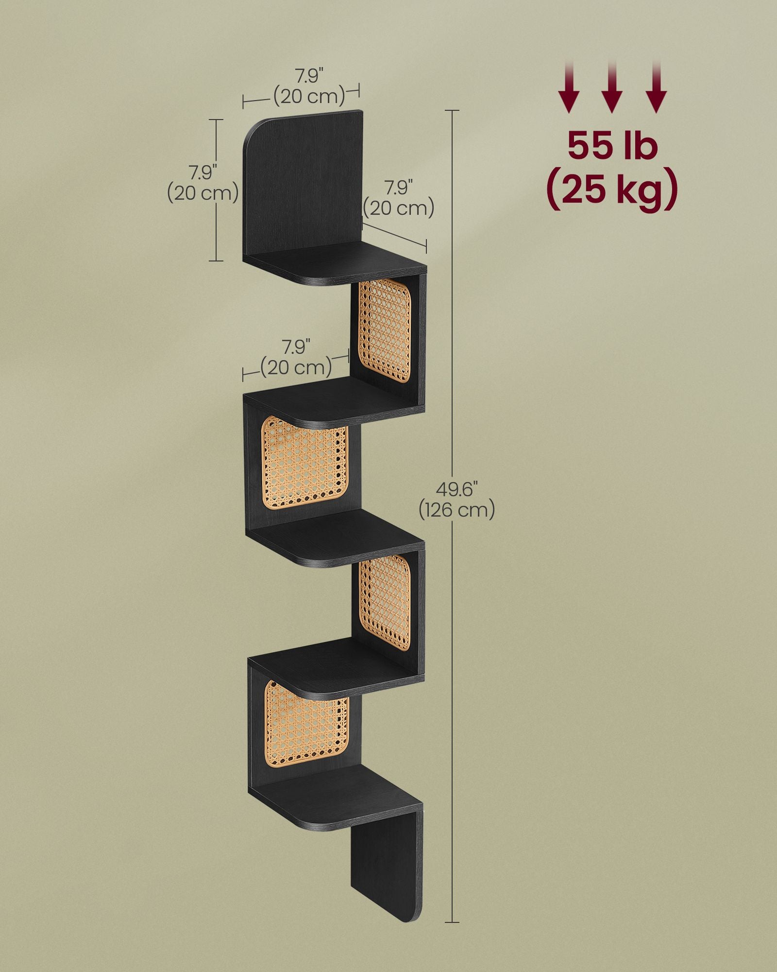 5-Tier Corner Shelf with Rattan-Style Sides - view 6
