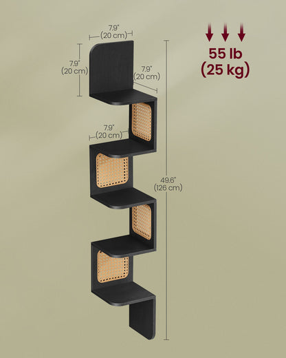 5-Tier Corner Shelf with Rattan-Style Sides - view 6