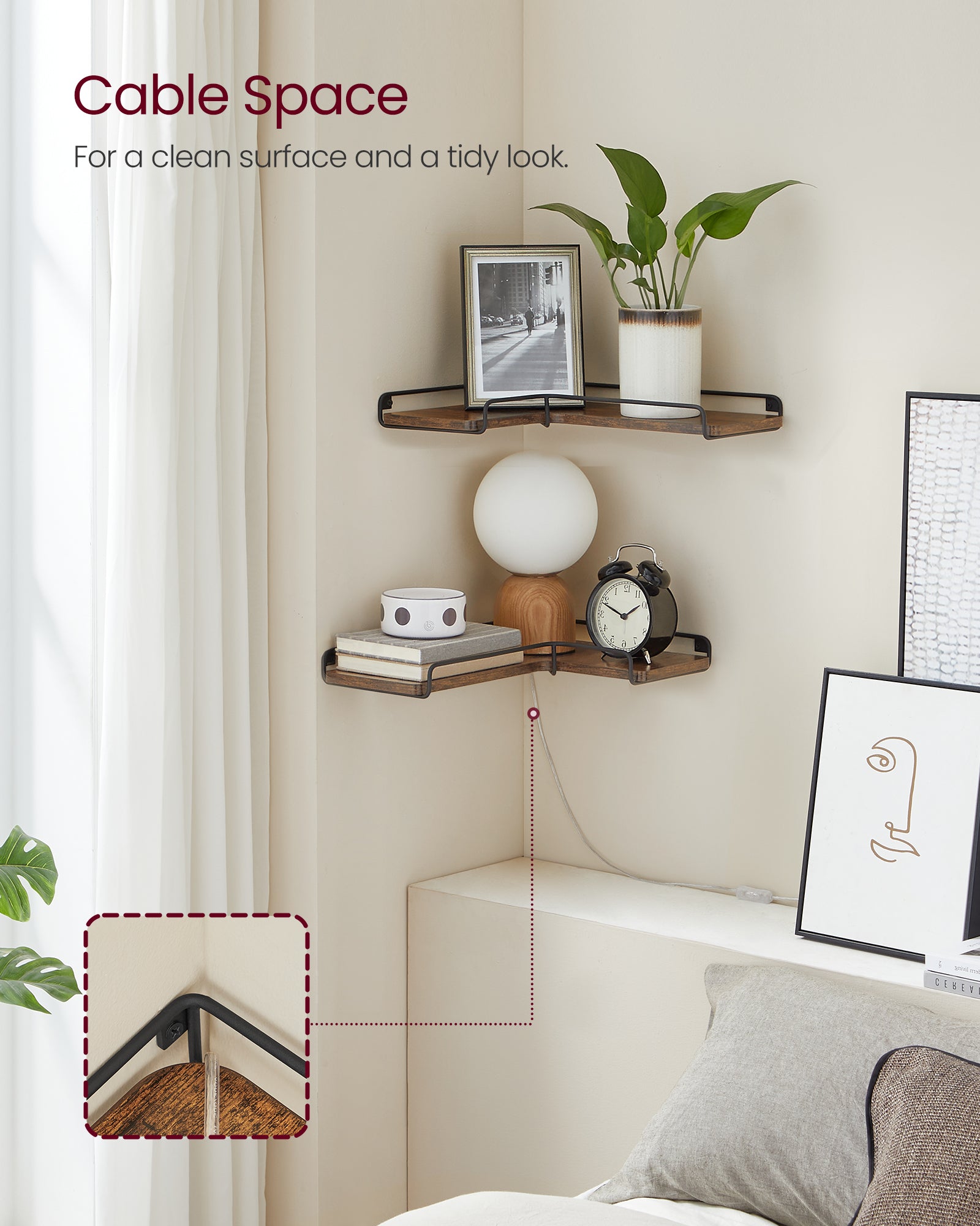 Corner Shelf Wall Mount Set of 2 - image 3