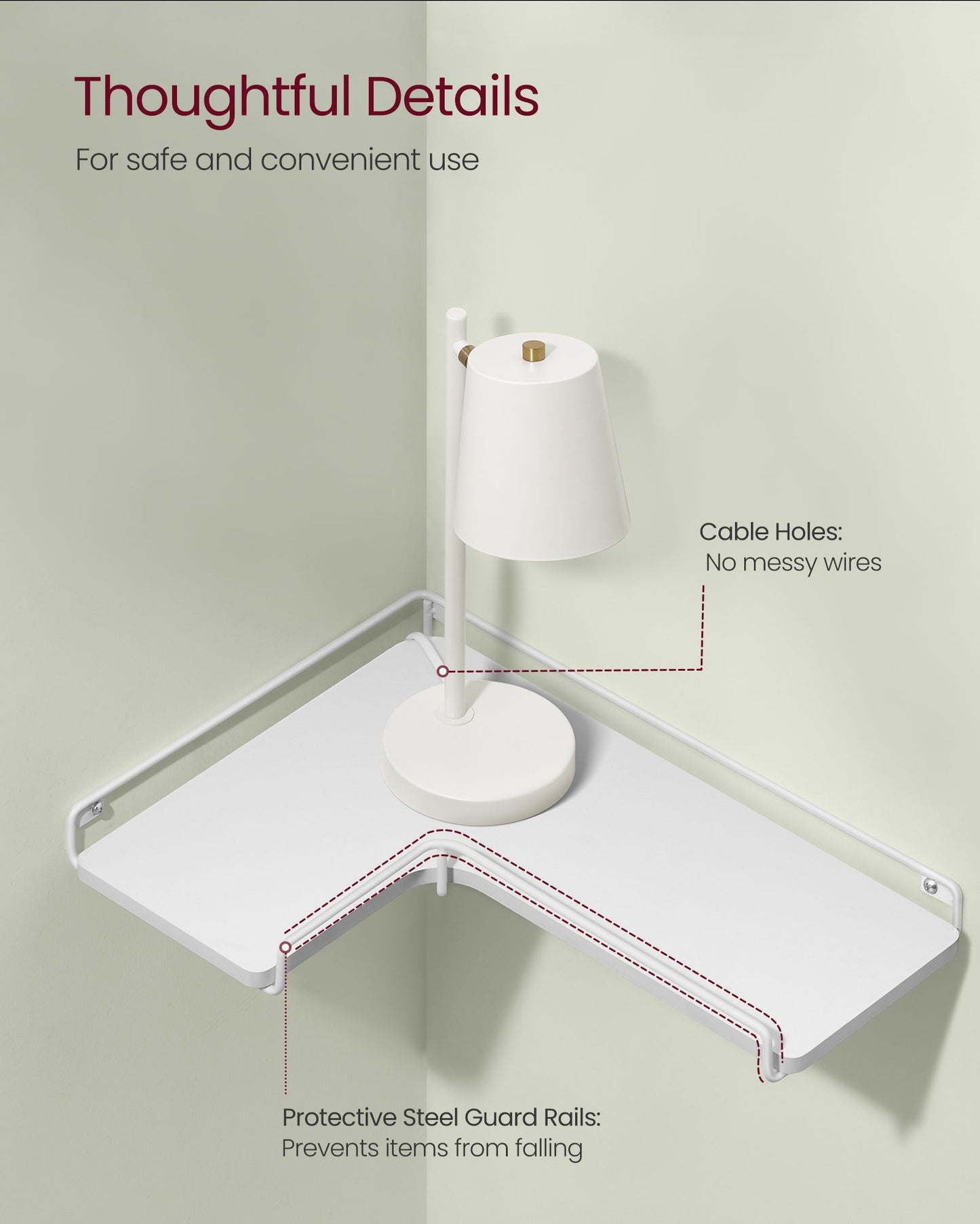 Corner Shelf Wall Mount Set of 2