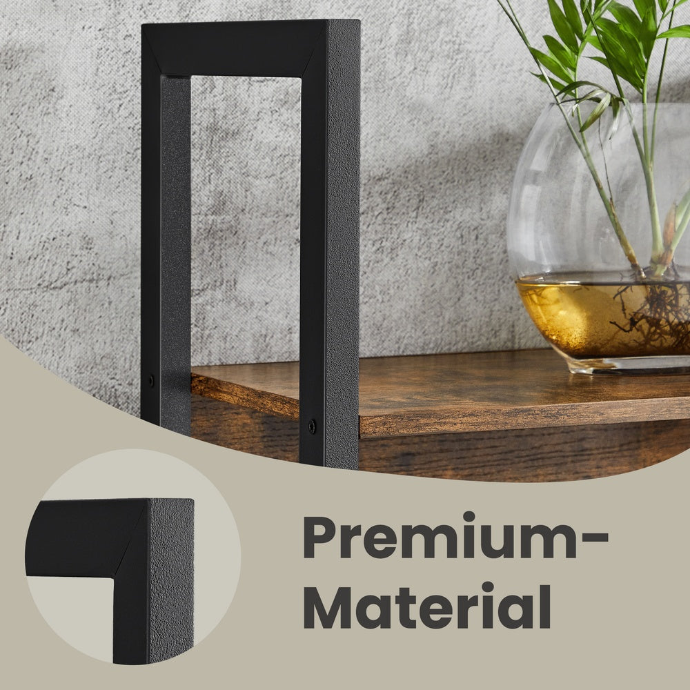5-Tier Storage Rack with 14 Shelves, Book Shelf with Metal Frame, 24 x 158 x 166 cm, Brown and Black