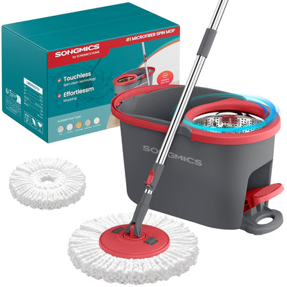 360° Spin Mop & Bucket Set with Foot Pedal Wringer and 4 Reusable Microfiber Pads - image 22