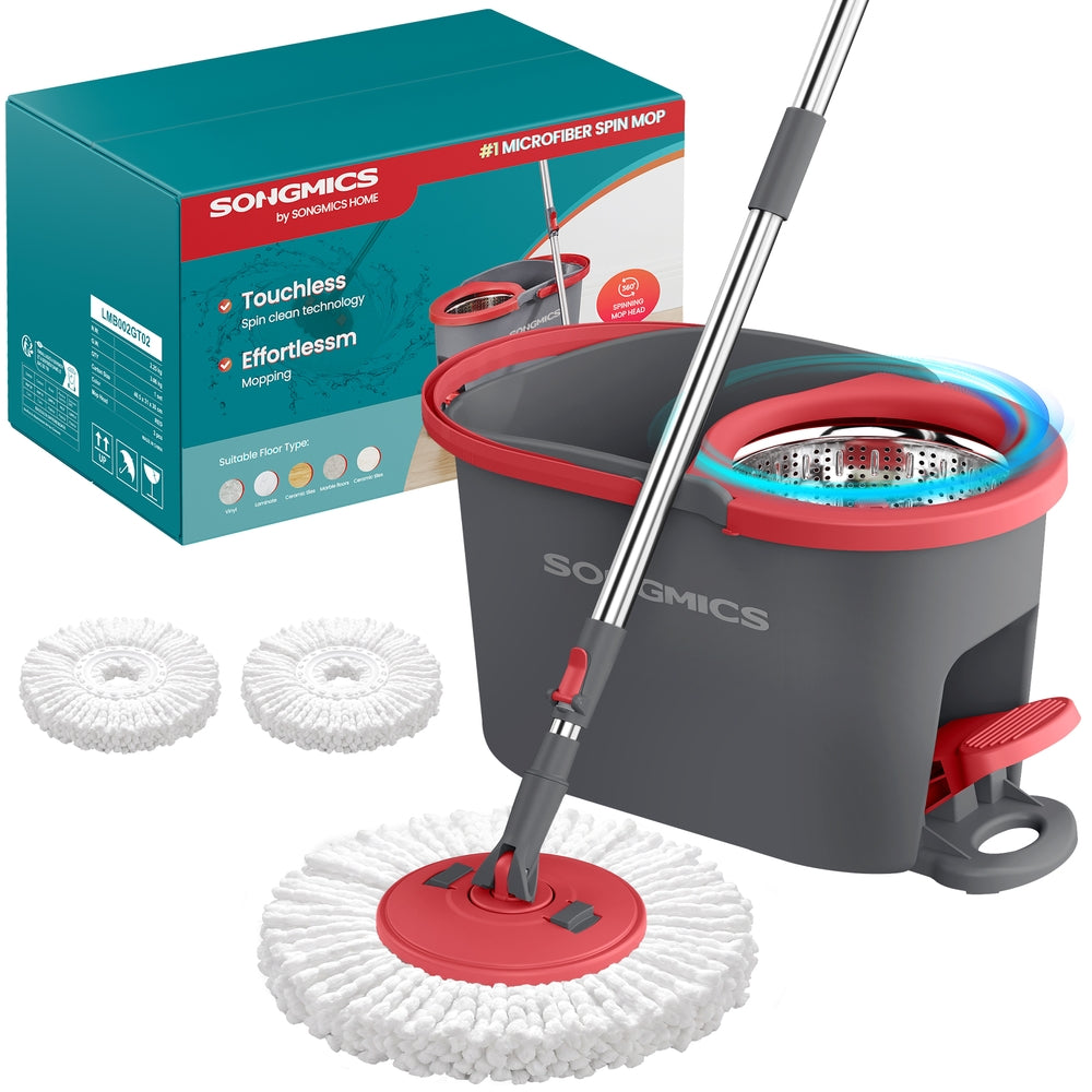 360° Spin Mop & Bucket Set with Foot Pedal Wringer and 4 Reusable Microfiber Pads - image 15