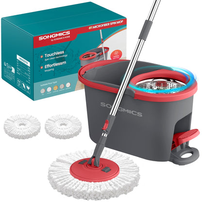 360° Spin Mop & Bucket Set with Foot Pedal Wringer and 4 Reusable Microfiber Pads - image 15