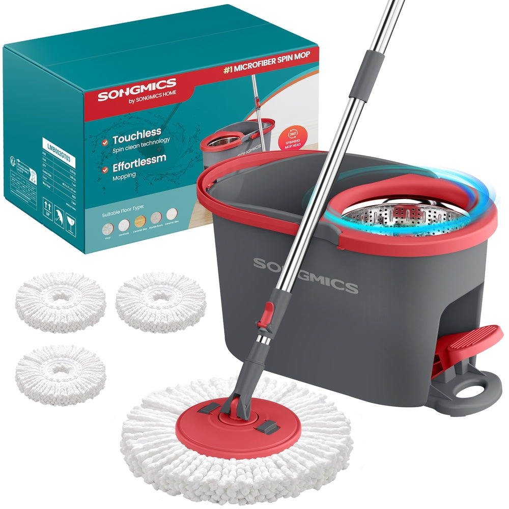360° Spin Mop & Bucket Set with Foot Pedal Wringer and 4 Reusable Microfiber Pads - image 30