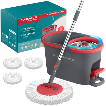 360° Spin Mop & Bucket Set with Foot Pedal Wringer and 4 Reusable Microfiber Pads - image 30