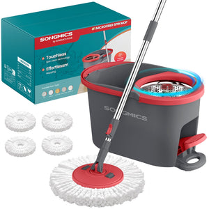 360° Spin Mop & Bucket Set with Foot Pedal Wringer and 4 Reusable Microfiber Pads - image 29