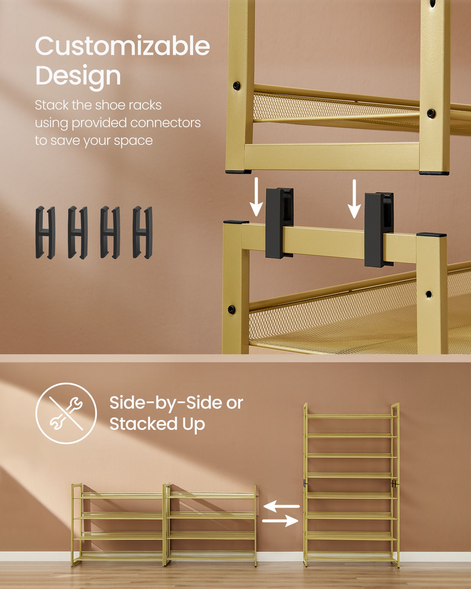 8-Tier Metal Shoe Organizer - HWLEXTRA 