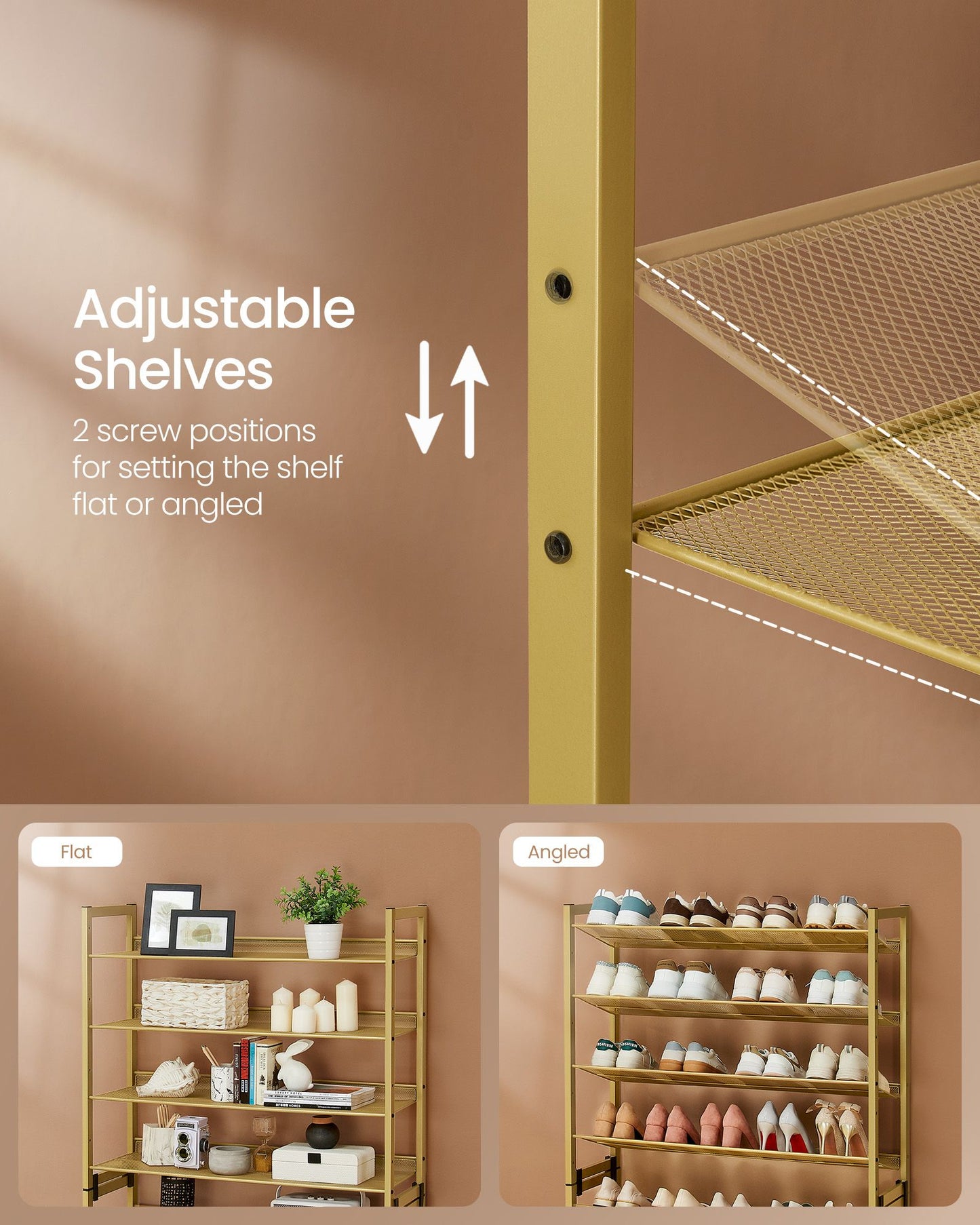 8-Tier Metal Shoe Organizer - HWLEXTRA 