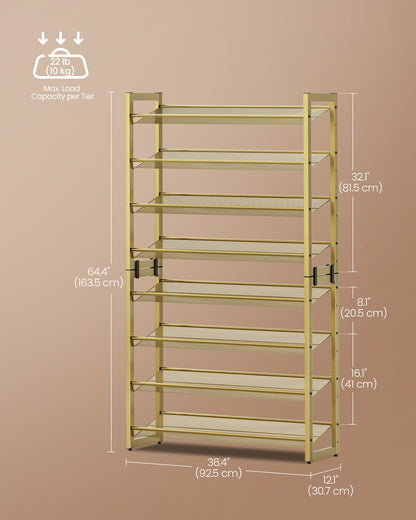 8-Tier Metal Shoe Organizer - HWLEXTRA 