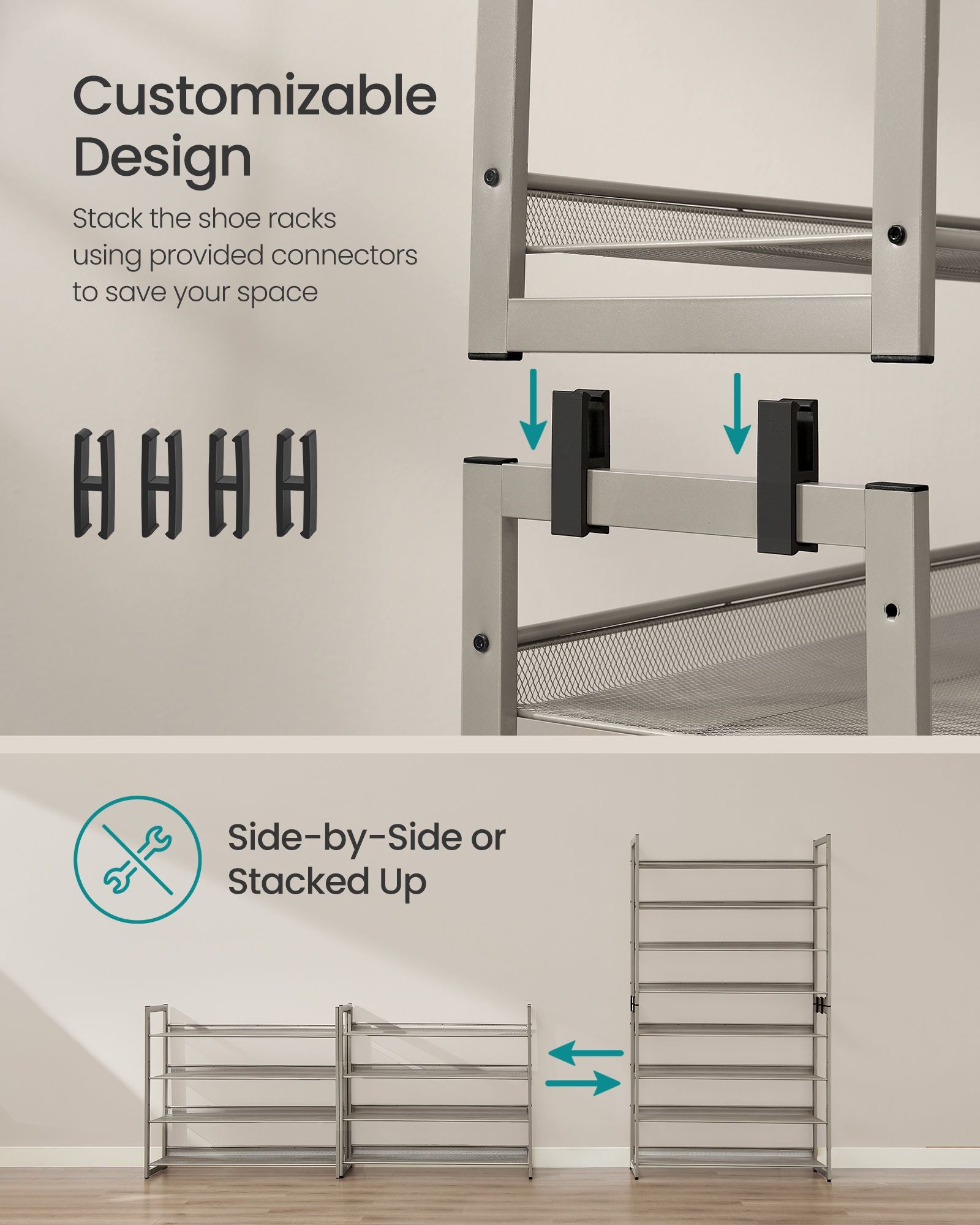 8-Tier Metal Shoe Organizer - HWLEXTRA 