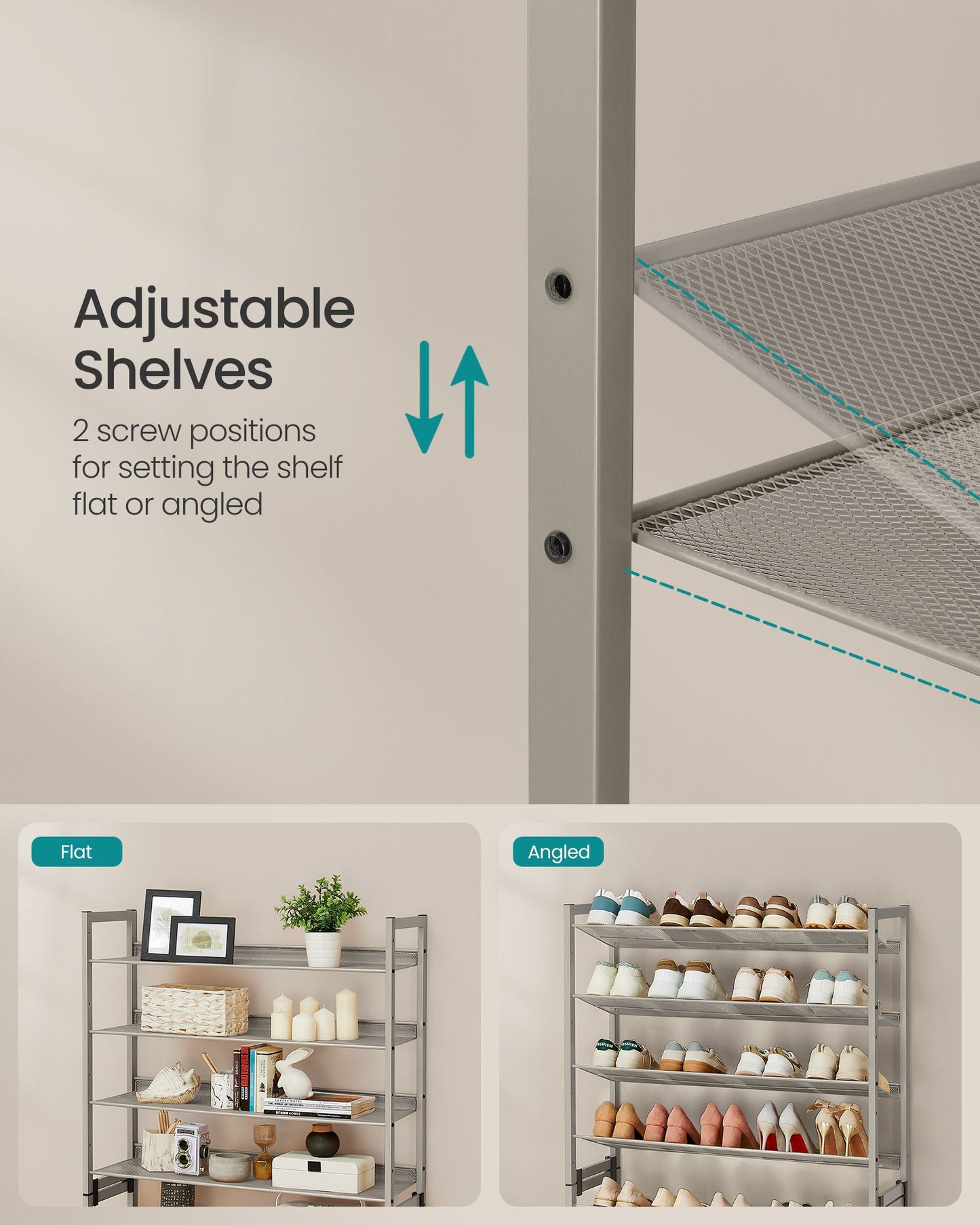 8-Tier Metal Shoe Organizer - HWLEXTRA 