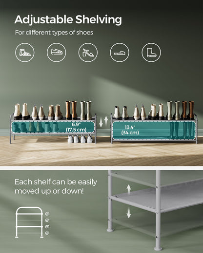 2 Tier Shoe Organizer Holds up to 12 Pairs of Shoes