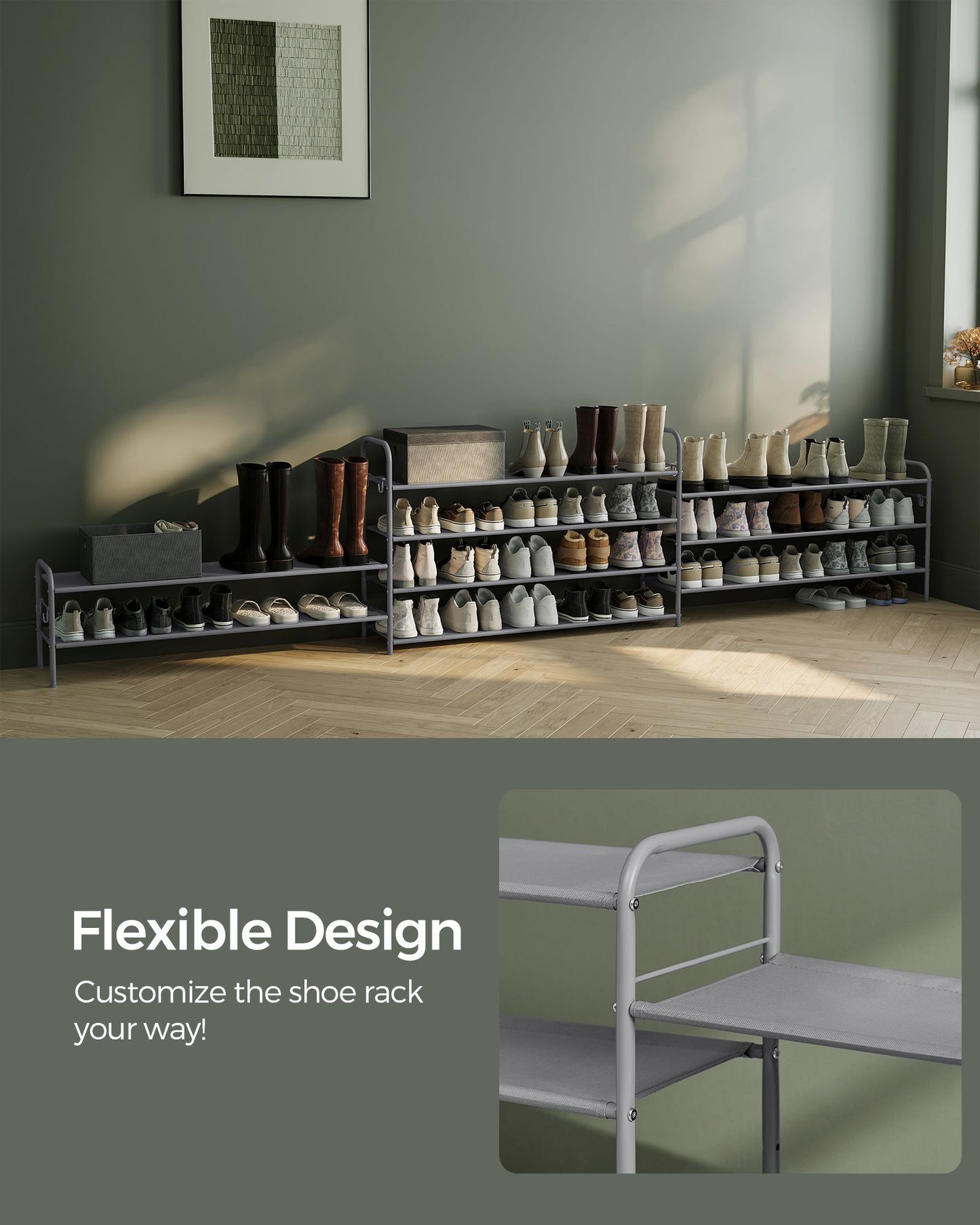 2 Tier Shoe Organizer Holds up to 12 Pairs of Shoes
