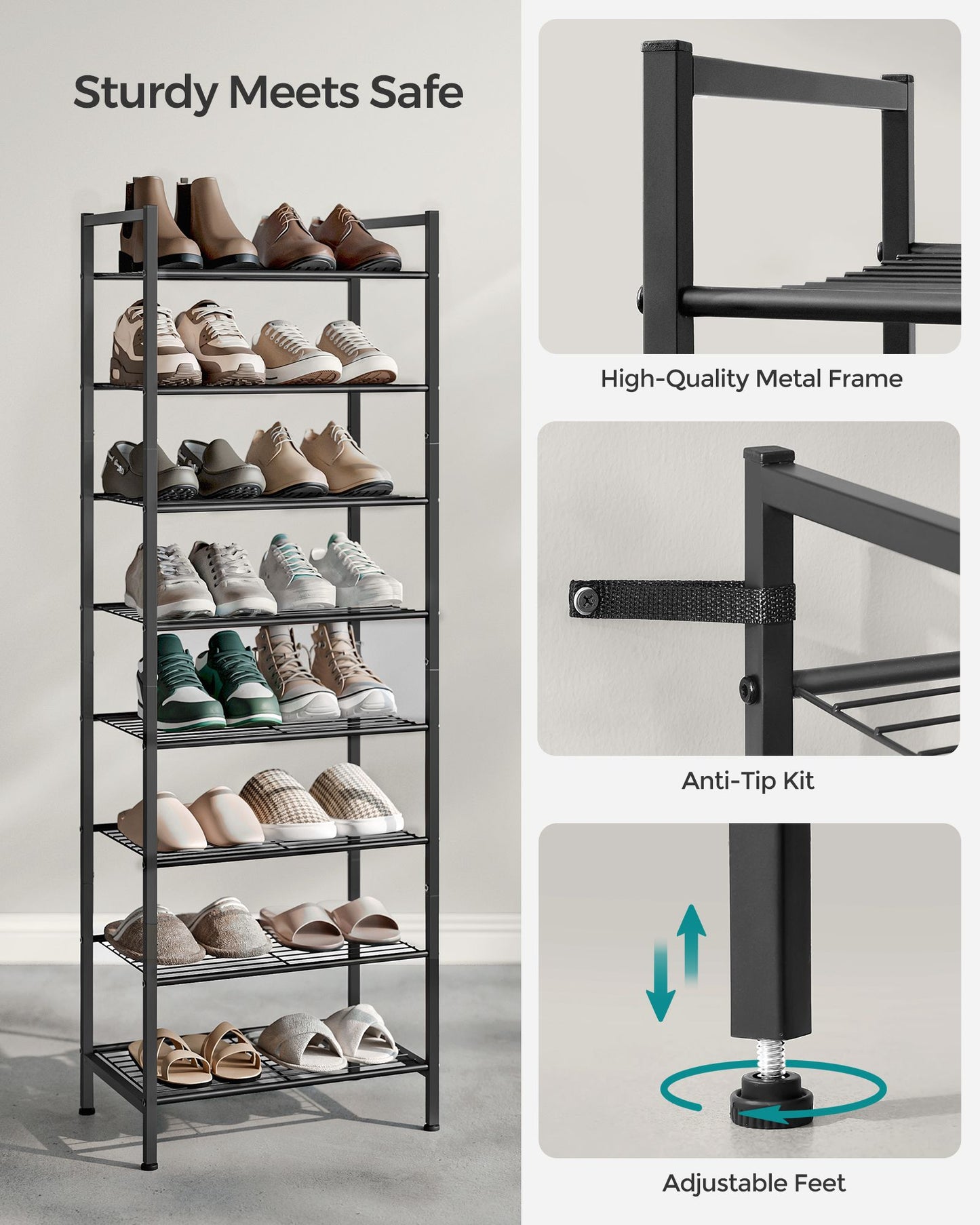 8-Tier Narrow Shoe Rack - view 8