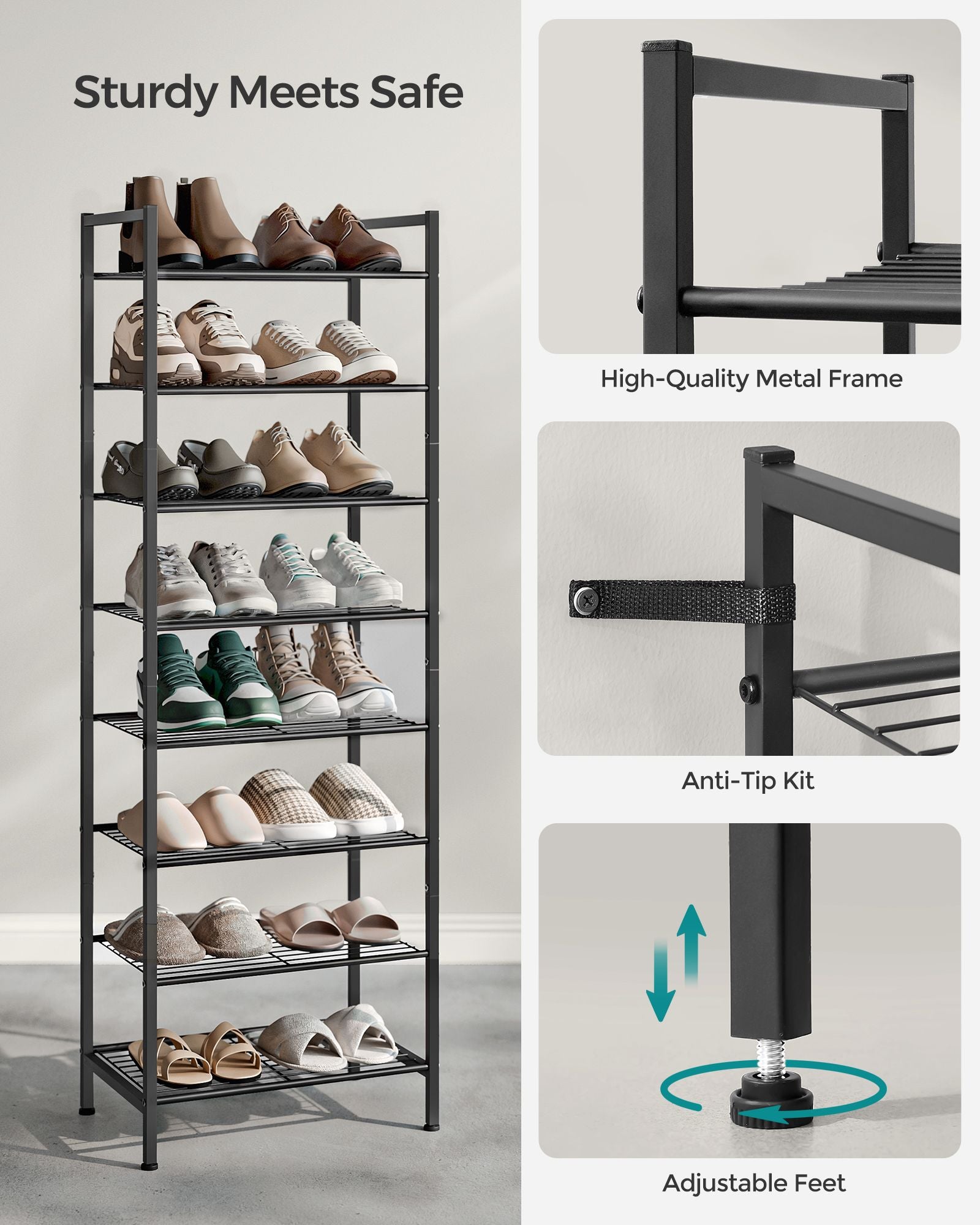 8-Tier Narrow Shoe Rack - view 8