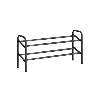 2-Tier Metal Expandable Shoe Rack Ink Black - image 1