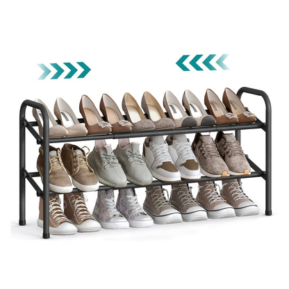 2-Tier Metal Expandable Shoe Rack Ink Black - image 2