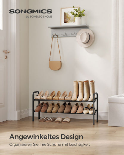 2-Tier Metal Expandable Shoe Rack Ink Black