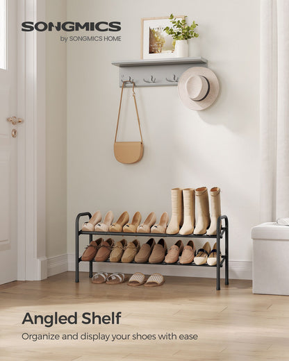 2 Tier Expandable Shoe Rack, Holds up to 15 Pairs of Shoes