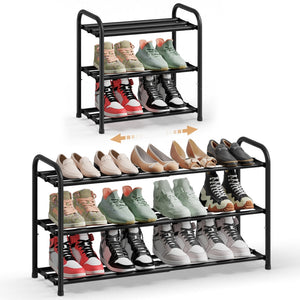 Expandable Shoe Rack 3-Tier Adjustable Ink Black - image 8