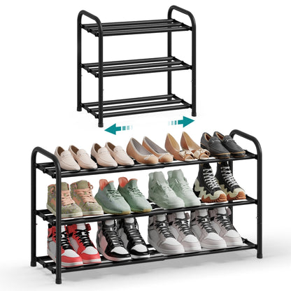 Expandable Shoe Rack Shoe Storage Organiser 2-Tier Ink Black - image 8