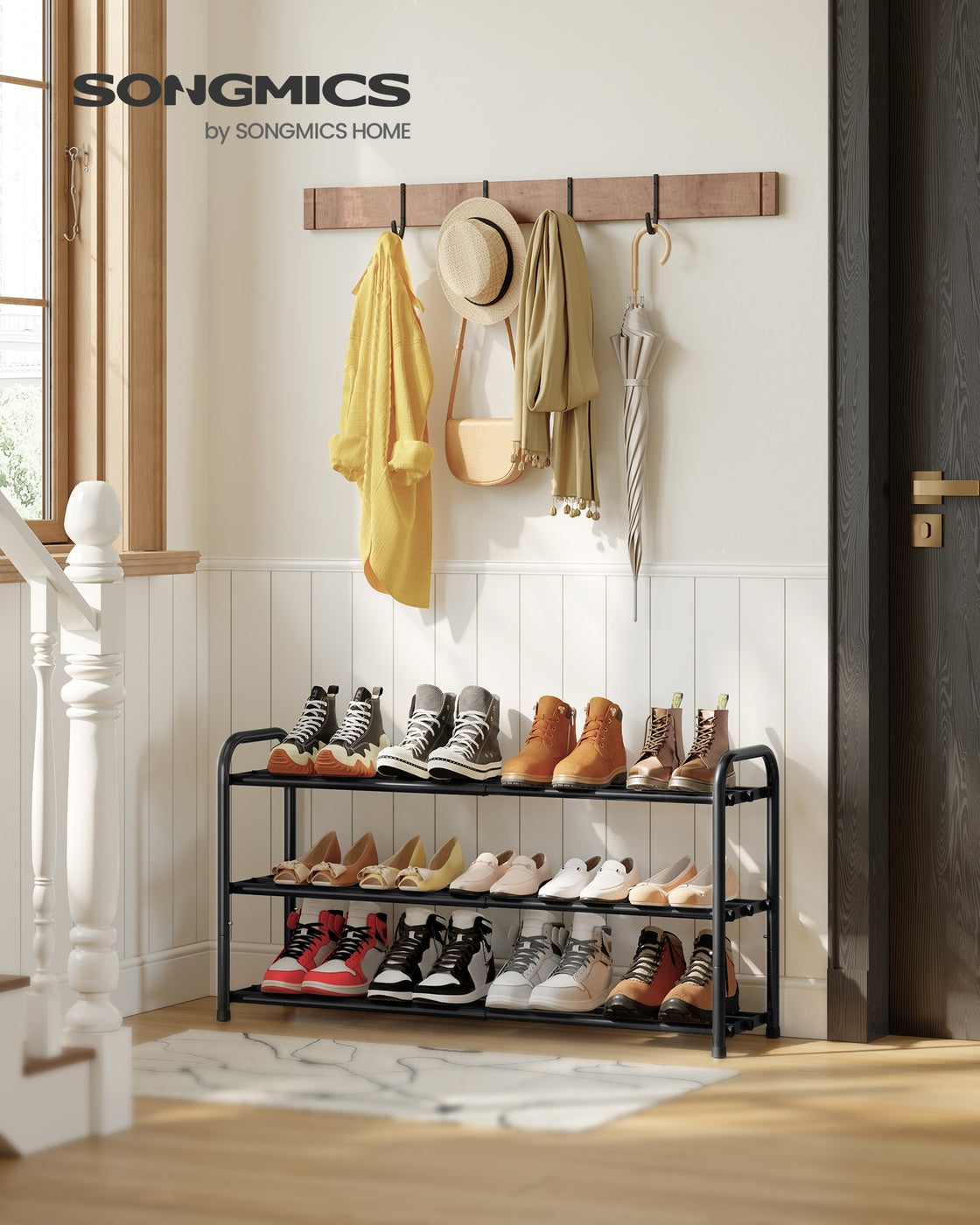 Expandable Shoe Rack 3-Tier Adjustable Ink Black - image 2