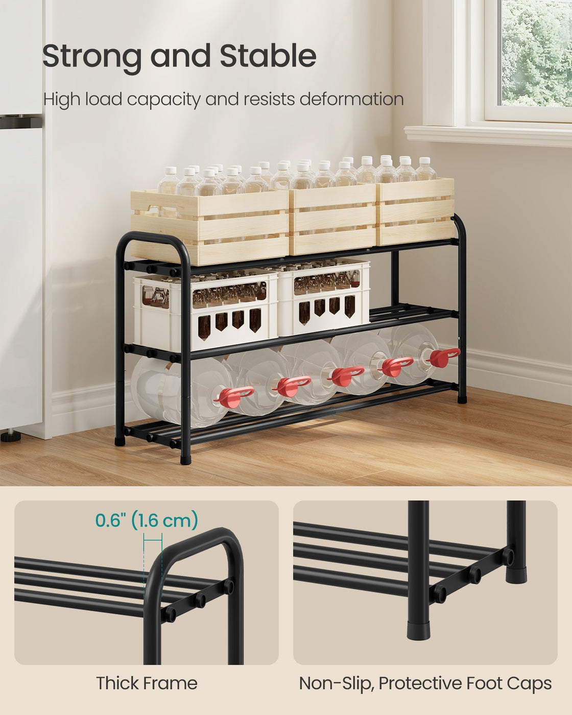 Expandable Shoe Rack 3-Tier Adjustable Ink Black - image 6