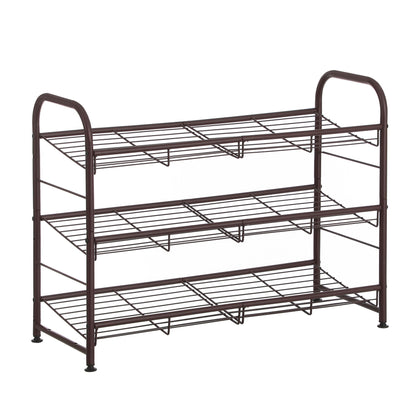 Shoe Rack, 3 Tier Shoe Organizer for Closet, Holds up to 12 Pairs of Shoes, Shoe Rack for Front Door Entrance