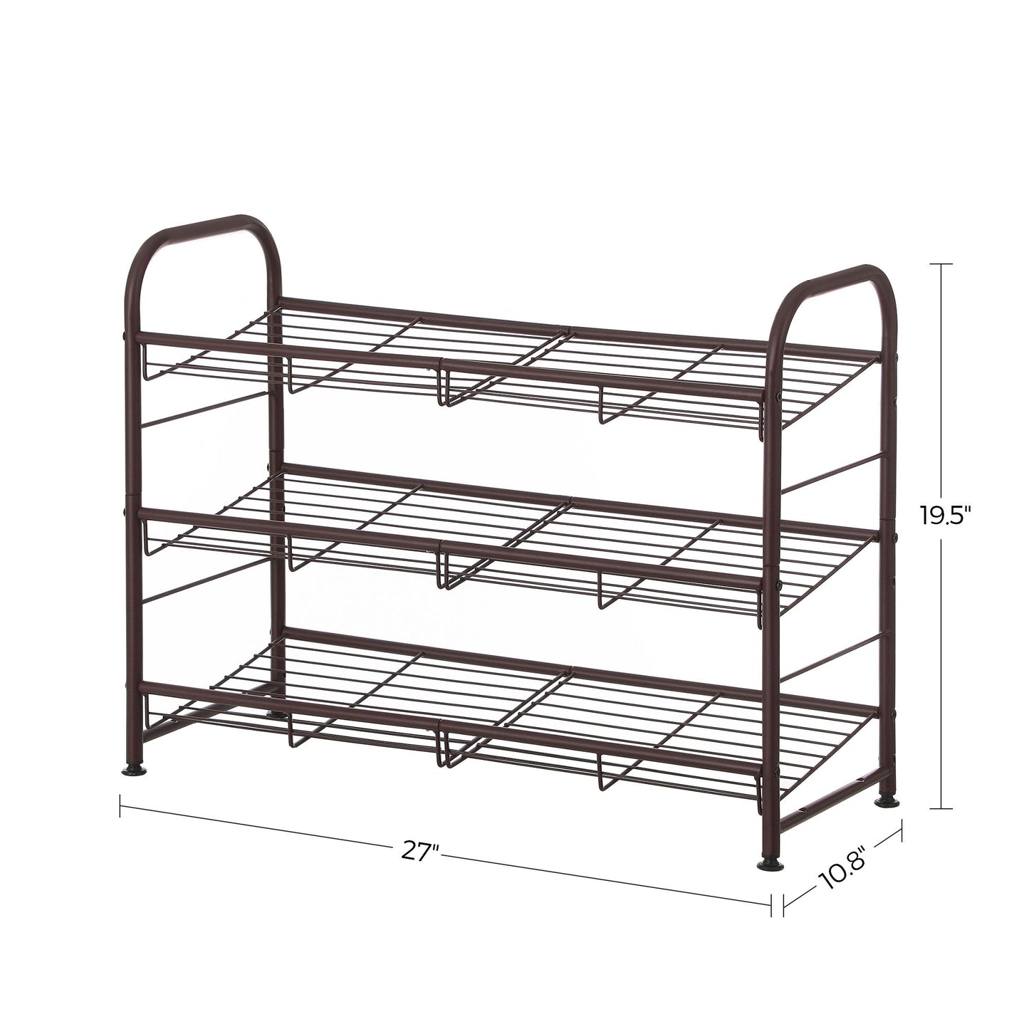 Shoe Rack, 3 Tier Shoe Organizer for Closet, Holds up to 12 Pairs of Shoes, Shoe Rack for Front Door Entrance