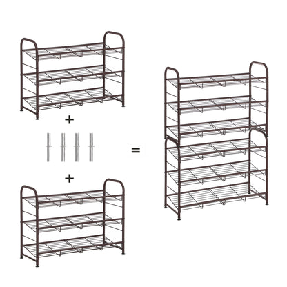 Shoe Rack, 3 Tier Shoe Organizer for Closet, Holds up to 12 Pairs of Shoes, Shoe Rack for Front Door Entrance