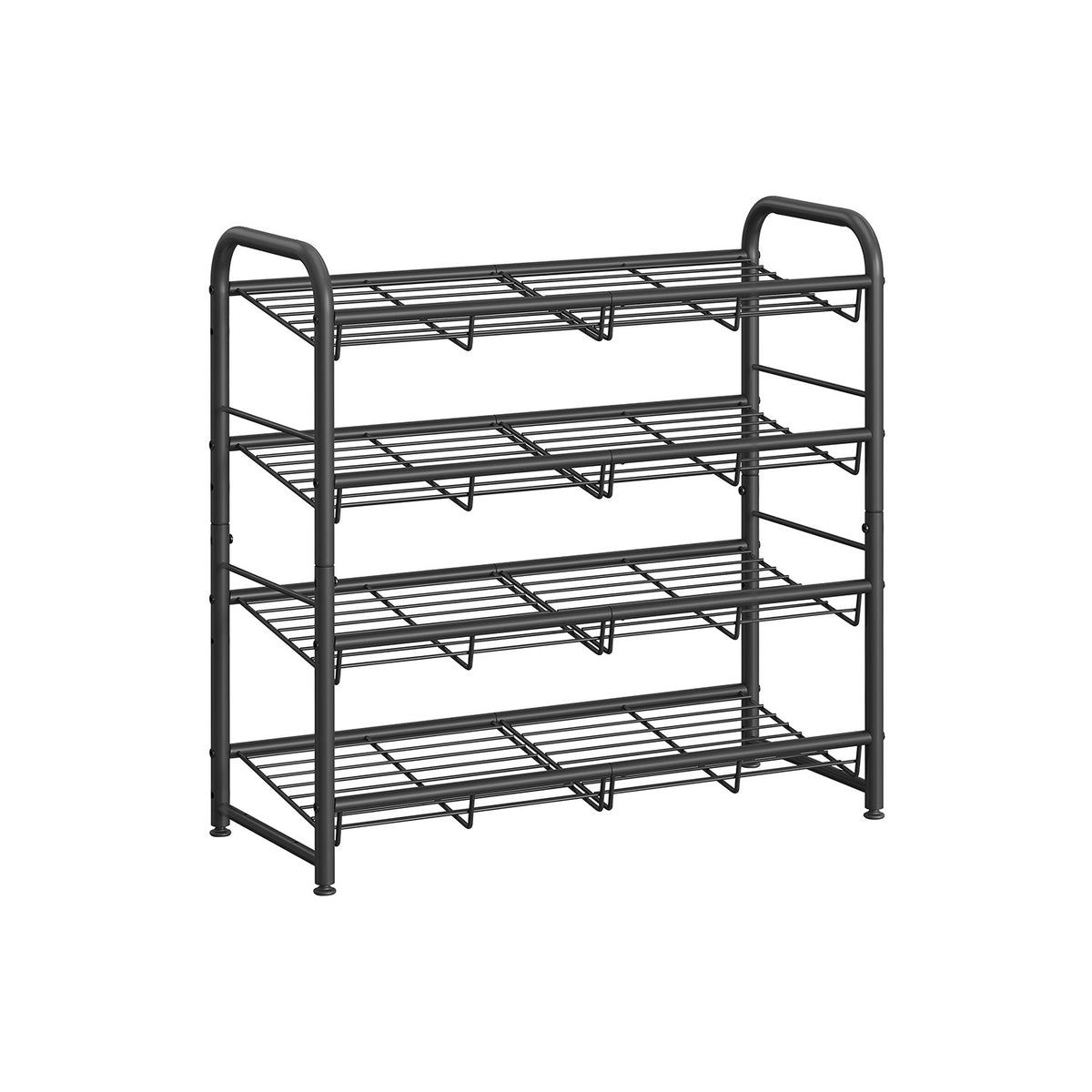 Stackable Shoe Rack, 4-Tier Shoe Rack Storage Organizer, Hold up to 16 Pairs, Steel, 27 x 10.8 x 25.6 Inches