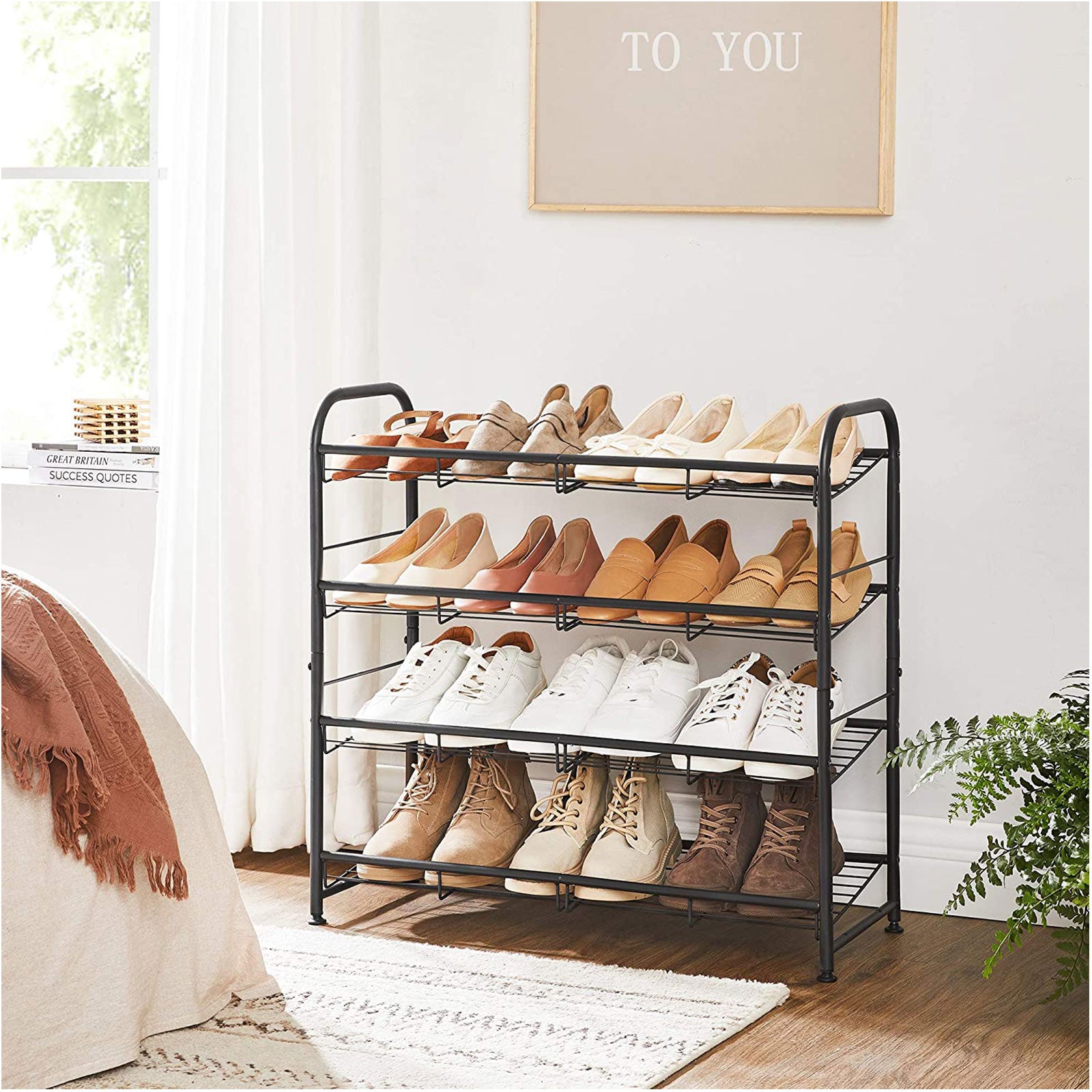 Black 3 Tiers Shoe Rack with Adjustable Shelves - image 19