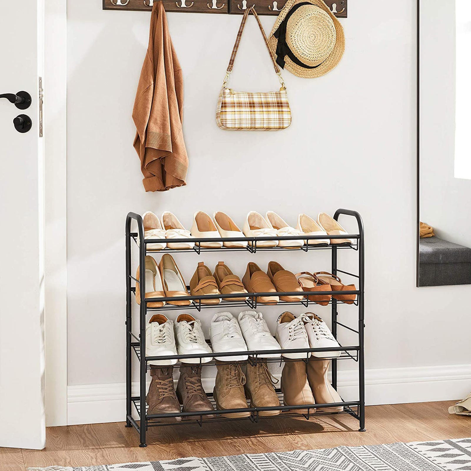 Black 3 Tiers Shoe Rack with Adjustable Shelves - image 20