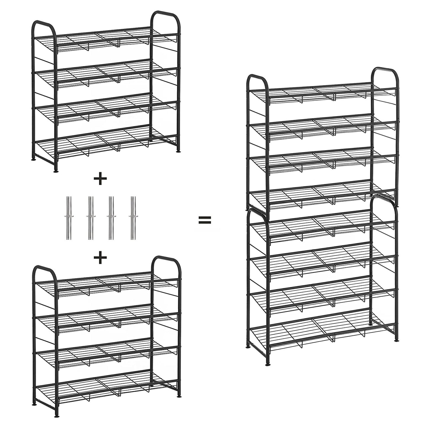 Black 3 Tiers Shoe Rack with Adjustable Shelves - image 22