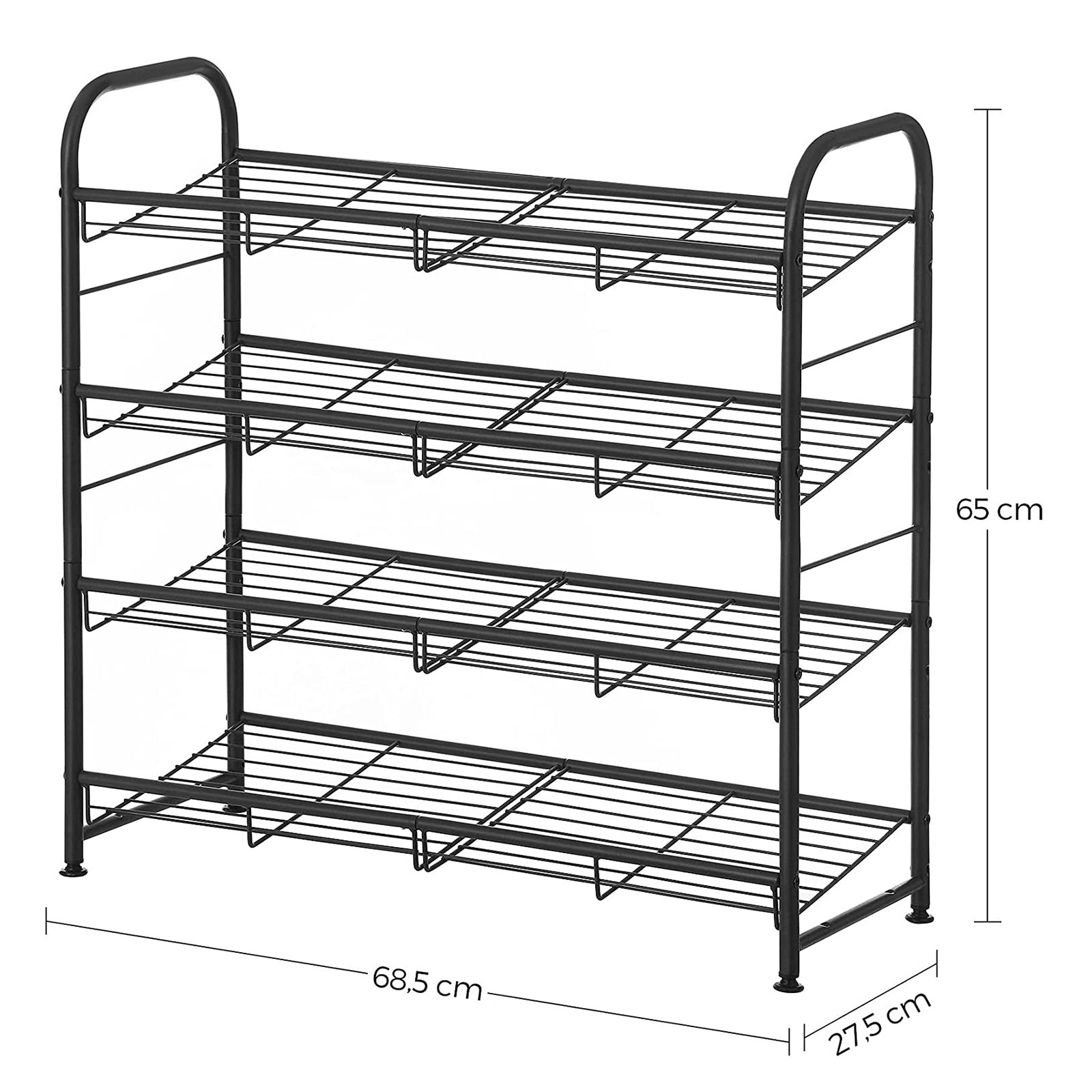 Black 3 Tiers Shoe Rack with Adjustable Shelves - image 24