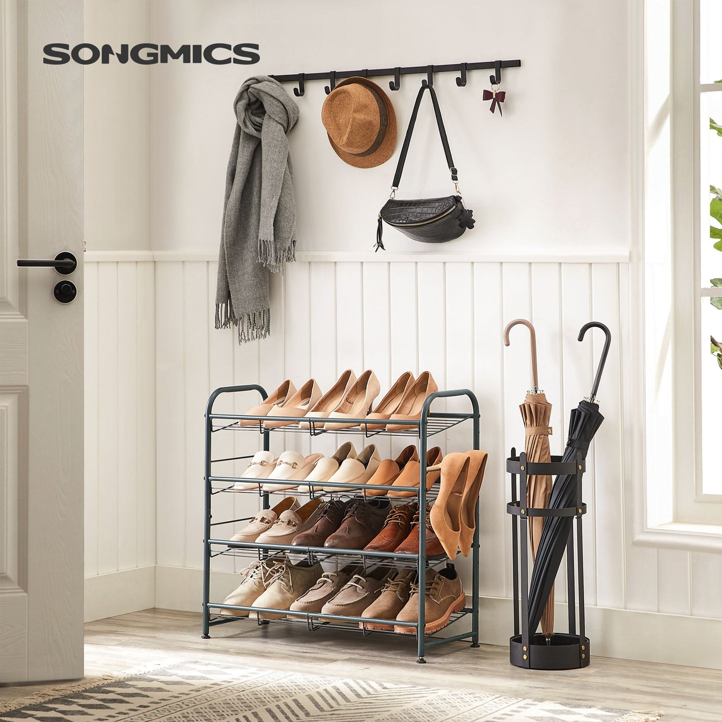 4 Tier Shoe Organizer Holds up to 16 Pairs of Shoes - HWLEXTRA 