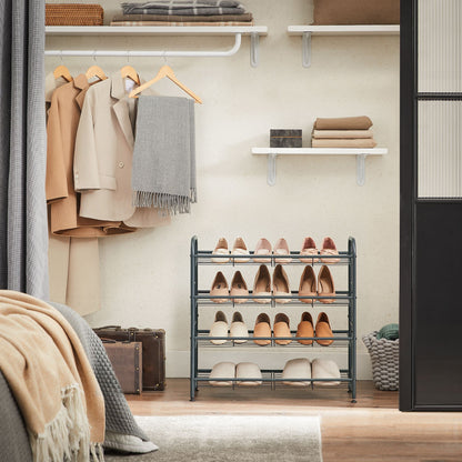 4 Tier Shoe Organizer Holds up to 16 Pairs of Shoes - HWLEXTRA 