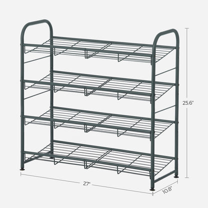 4 Tier Shoe Organizer Holds up to 16 Pairs of Shoes - HWLEXTRA 