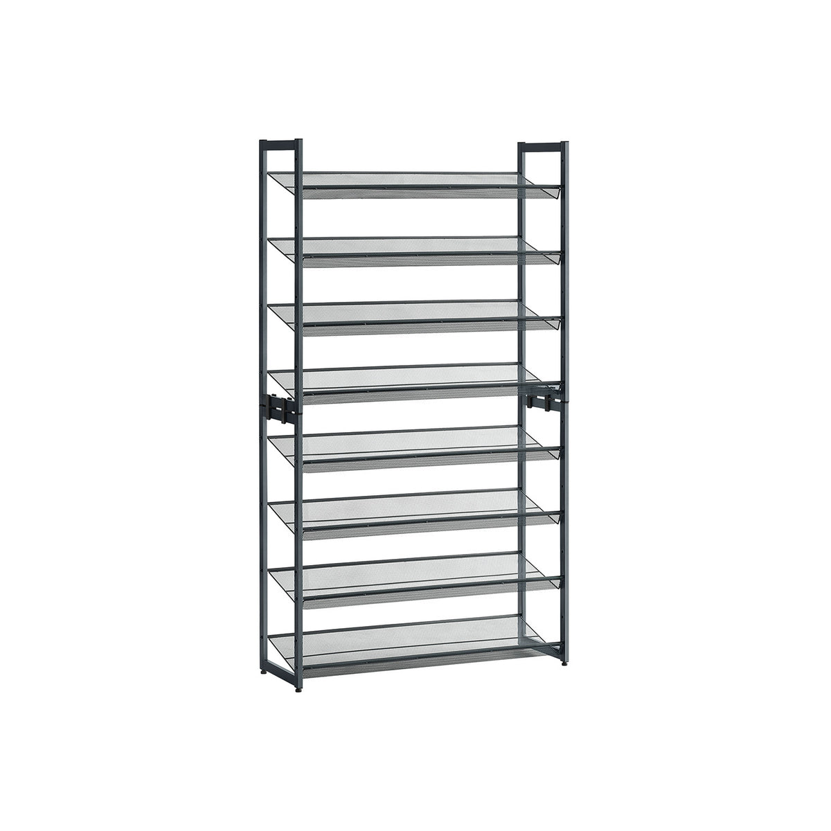 8-Tier Shoe Rack, Set of 2 Stackable 4-Tier Shoe Organizers, Metal Mesh Shoe Shelf Storage