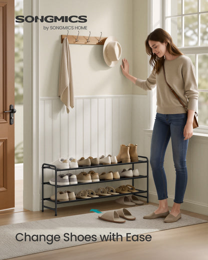 3-Tier Long Shoe Rack Organizer Ink Black - image 2